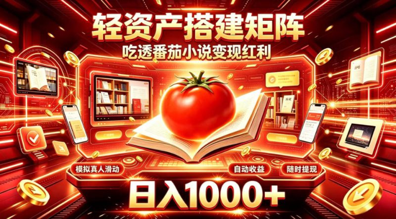 轻资产搭建矩阵，吃透番茄小说变现红利，日入1000+，支持无限矩阵放大【揭秘】——生财有道创业项目网-生财有道