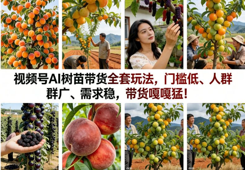 视频号AI树苗带货全套玩法，门槛低、人群广、需求稳，带货嘎嘎猛！（更新0908）——生财有道创业项目网-生财有道