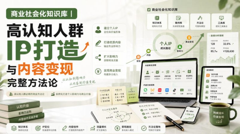 商业社会化知识库｜高认知人群IP打造与内容变现完整方法论【文档】——生财有道创业项目网-生财有道