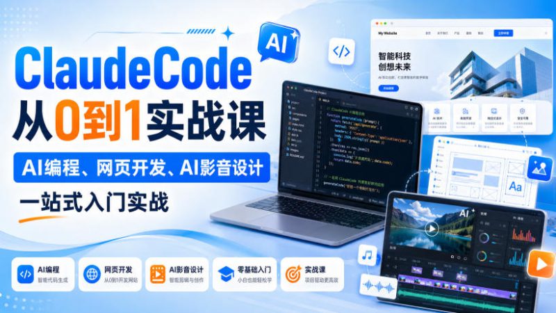 Claude Code从0到1实战课，AI编程、网页开发、AI影音设计一站式入门实战（更新）——生财有道创业项目网-生财有道