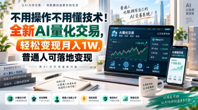 不用操作不用懂技术!全新AI量化交易,轻松变现月入1W,普通人可落地变现!【揭秘】——生财有道创业项目网-生财有道