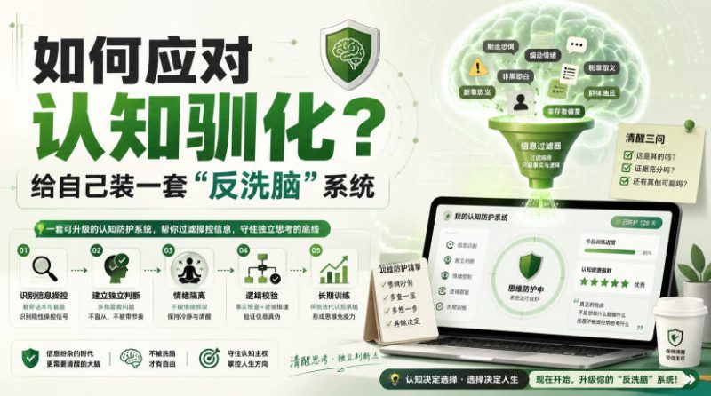 付费文章：如何应对认知驯化？给自己装一套“反洗脑”系统——生财有道创业项目网-生财有道