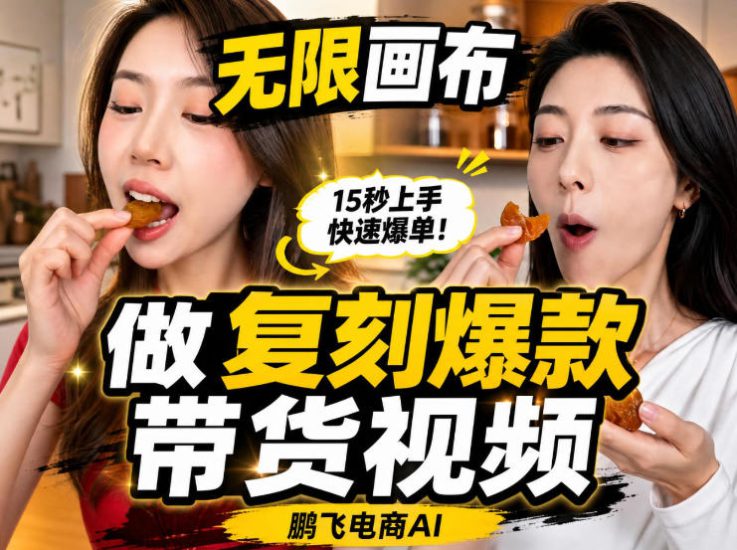 无限画布实操教程，搭一个炸裂级黑科技工作流——一键复刻爆款带货视频——生财有道创业项目网-生财有道