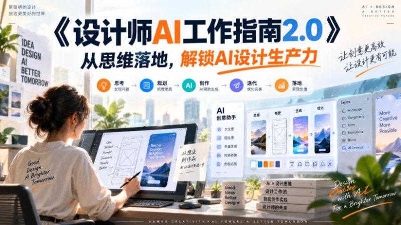 《设计师AI工作指南2.0》从思维落地-无水印,解锁AI设计生产力——生财有道创业项目网-生财有道