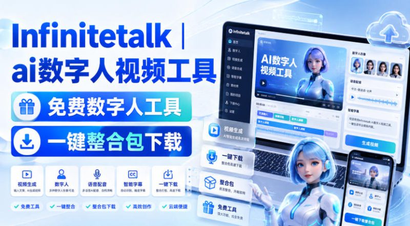 Infinitetalk丨ai数字人视频工具，免费数字人工具，一键整合包下载——生财有道创业项目网-生财有道