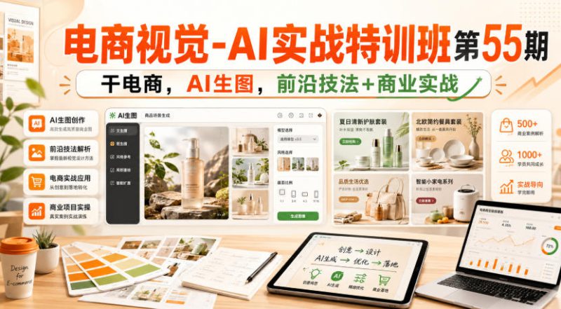 电商视觉-AI实战特训班第55期，干电商，AI生图，前沿技法+商业实战——生财有道创业项目网-生财有道