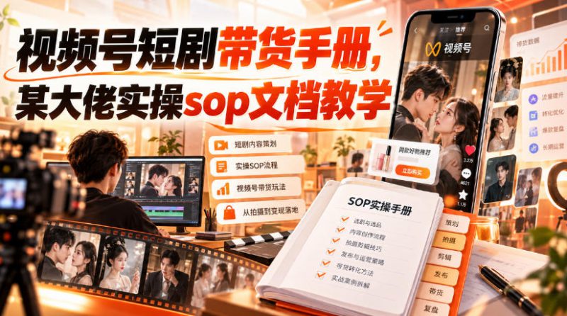 视频号短剧带货手册，某大佬实操sop文档教学——生财有道创业项目网-生财有道