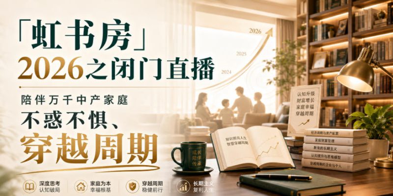 「虹书房」2026之闭门直播,陪伴万千中产家庭,不惑不惧、穿越周期——生财有道创业项目网-生财有道