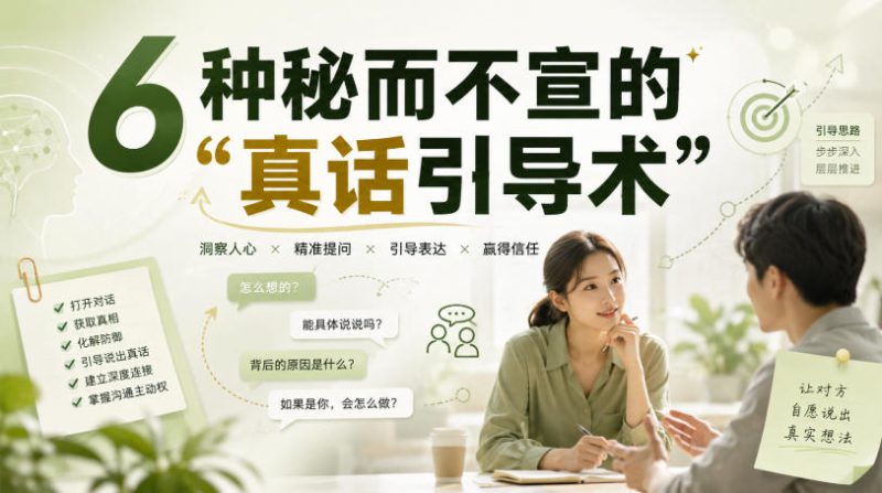 付费文章：6种秘而不宣的“真话引导术”——生财有道创业项目网-生财有道