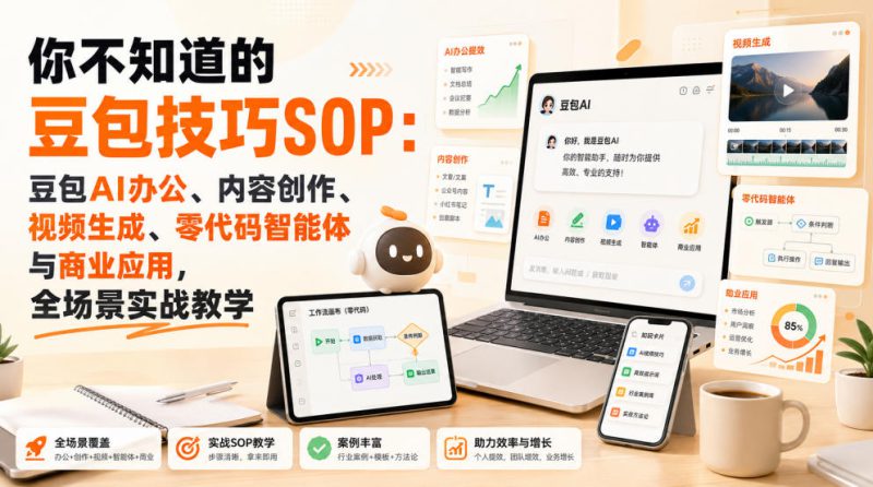 你不知道的豆包技巧SOP:豆包AI办公、内容创作、视频生成、零代码智能体与商业应用,全场景实战教学——生财有道创业项目网-生财有道