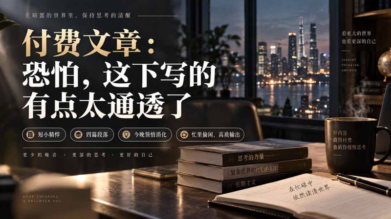 （20317期）灏泽付费文章：恐怕，这下写的有点太通透了_生财有道创业项目网-生财有道