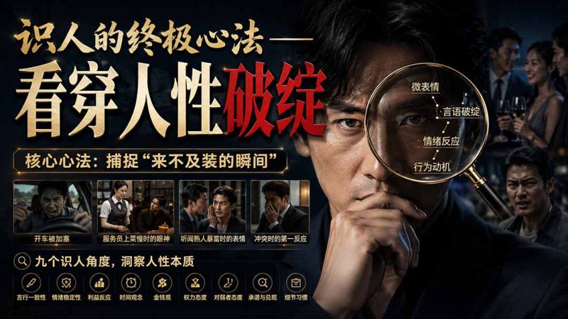 （20300期）付费文章：识人的终极心法——看穿人性破绽_生财有道创业项目网-生财有道
