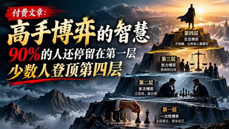 （20628期）【无水印】付费文章：高手博弈的智慧，90%的人还停留在第一层，少数人登顶第四层_生财有道创业项目网-生财有道
