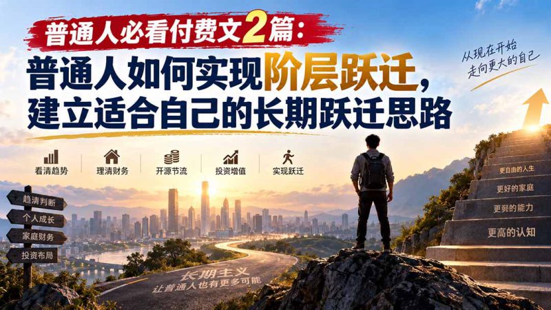 （20262期）普通人必看付费文2篇：普通人如何实现阶层跃迁，建立适合自己的长期跃迁思路_生财有道创业项目网-生财有道