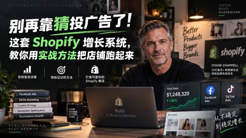 （20367期）别再靠猜投广告了！这套 Shopify 增长系统，教你用实战方法把店铺跑起来【原创双语字幕】_生财有道创业项目网-生财有道
