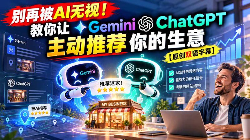 （20737期）别再被AI无视！教你让GeminiChatGPT主动推荐你的生意【原创双语字幕】_生财有道创业项目网-生财有道