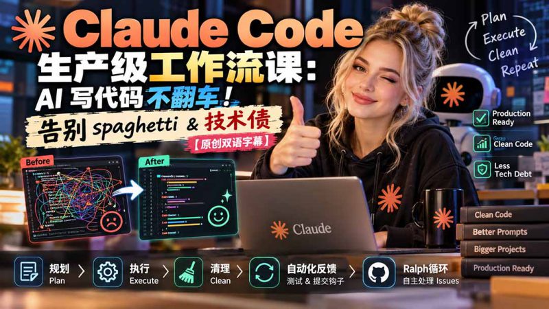 （20739期）Claude Code 生产级工作流课：AI 写代码不翻车！告别 spaghetti & 技术债【原创双语字幕】_生财有道创业项目网-生财有道