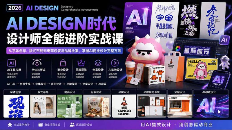 （20195期）2026AI DESIGN时代设计师全能进阶实战课：从字体创意、版式布局到电商包装与品牌全案，掌握AI商业设计完整方法_生财有道创业项目网-生财有道
