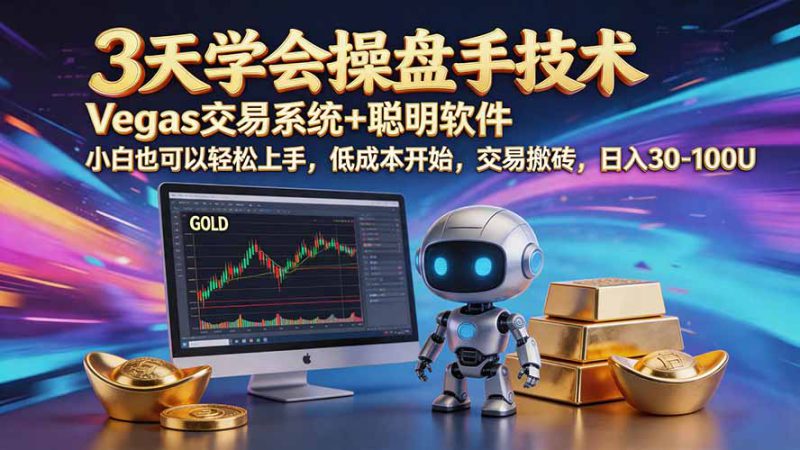 （20314期）三天学会操盘手技术【顺势而为第八期】Vegas交易技术+聪明软件，日赚50-300U_生财有道创业项目网-生财有道