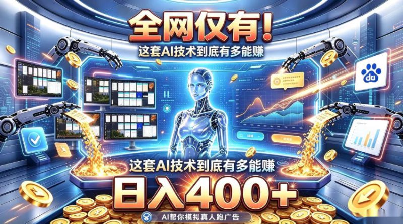 全网仅有！这套AI技术到底有多能賺，日入400+，无需人工干预，实现真正被动变现【揭秘】——生财有道创业项目网-生财有道