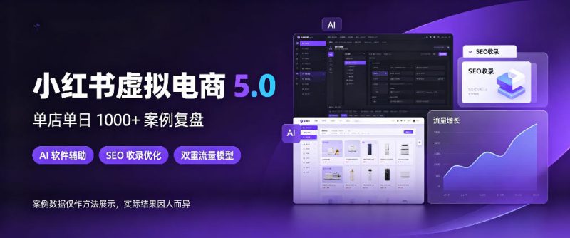 小红书虚拟电商5.0，单店单日1000+，AI软件+SEO收录，双重流量稳定出单【揭秘】——生财有道创业项目网-生财有道