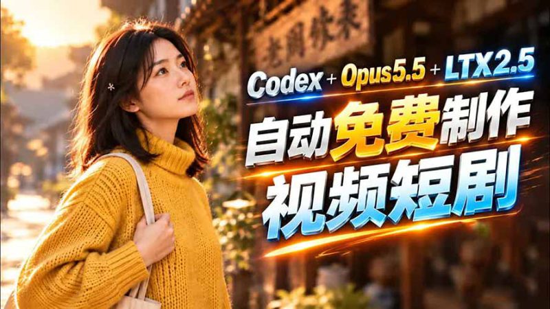 （21266期）Codex 出图 + 免费 LTX-2.5 生成视频，Claude Opus 5.5 全自动剪出 1 分钟情感短剧《停了的表》_生财有道创业项目网-生财有道