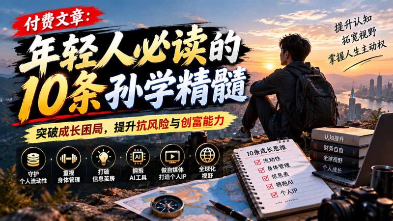 (21112期)付费文章:年轻人必读的10条孙学精髓,突破成长困局,提升抗风险与创富能力_生财有道创业项目网-生财有道