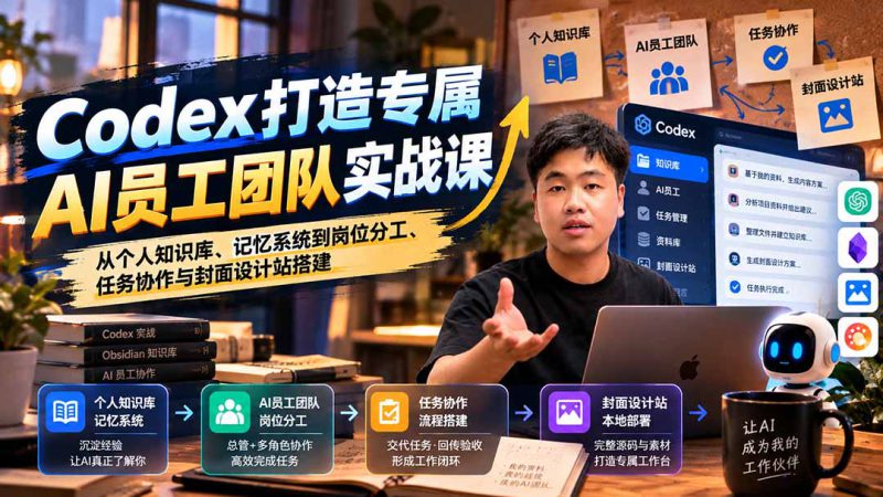 （20916期）【无水印】Codex打造专属AI员工团队实战课：从个人知识库、记忆系统到岗位分工、任务协作与封面设计站搭建_生财有道创业项目网-生财有道