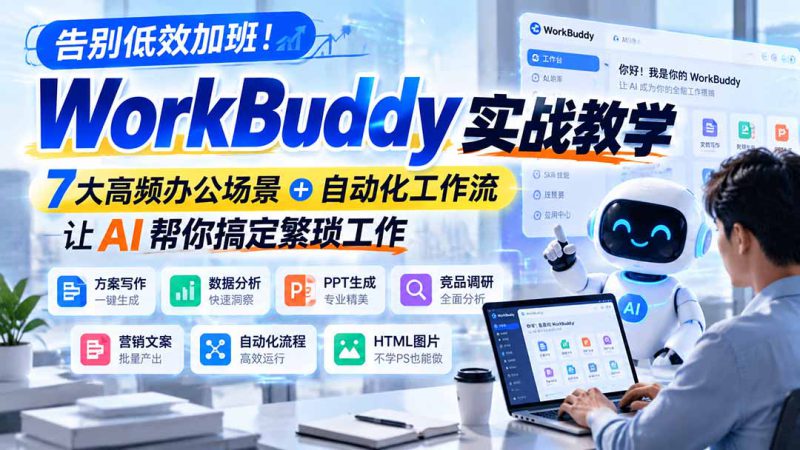 (21115期)告别低效加班!WorkBuddy实战教学,7大高频办公场景+自动化工作流,让AI帮你搞定繁琐工作_生财有道创业项目网-生财有道