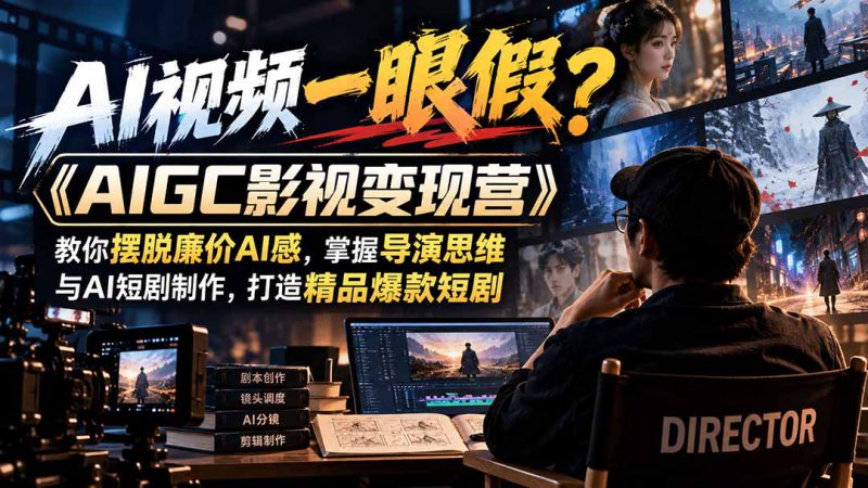 （21133期）【无水印】AI视频一眼假？《AIGC影视变现营》教你摆脱廉价AI感，掌握导演思维与AI短剧制作，打造精品爆款短剧_生财有道创业项目网-生财有道
