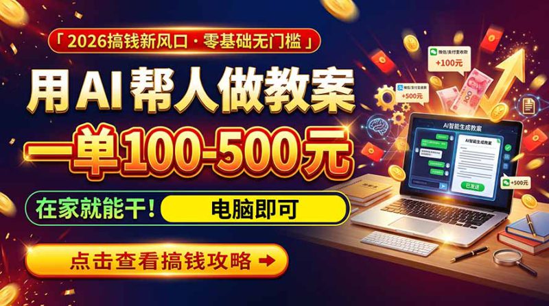 （20859期）AI教育爆火，用AI做单，一单一结，月搞2W+，附免费派单资源+免费工具！_生财有道创业项目网-生财有道