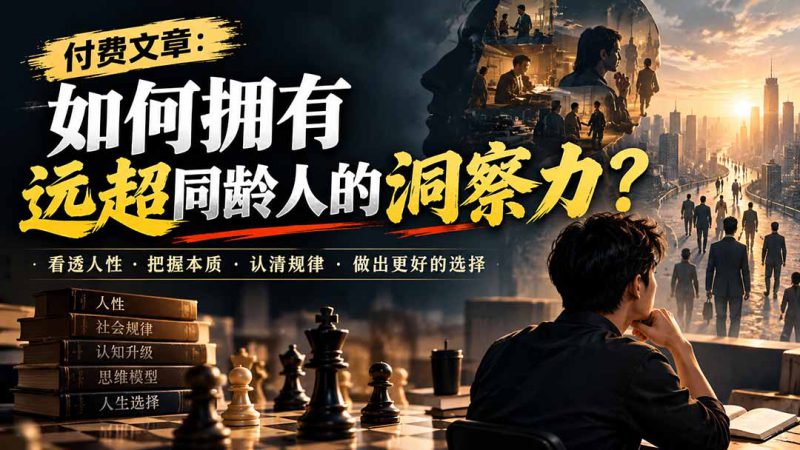 （20976期）付费文章：如何拥有远超同龄人的洞察力？_生财有道创业项目网-生财有道