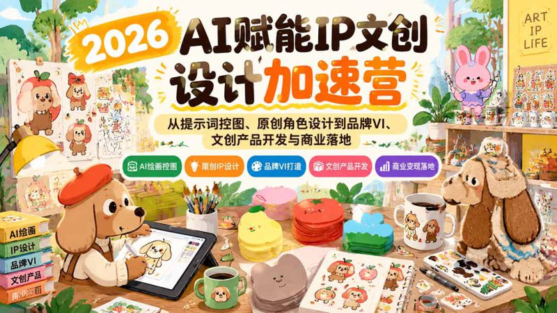 （21151期）2026AI赋能IP文创设计加速营：从提示词控图、原创角色设计到品牌VI、文创产品开发与商业落地_生财有道创业项目网-生财有道