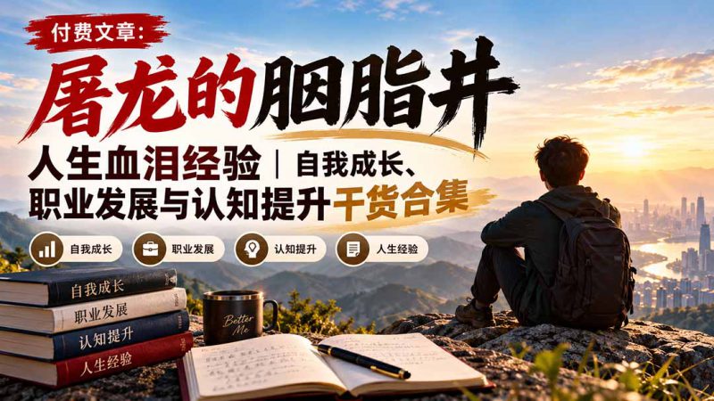 （20943期）付费文章：屠龙的胭脂井人生血泪经验｜自我成长、职业发展与认知提升干货合集_生财有道创业项目网-生财有道