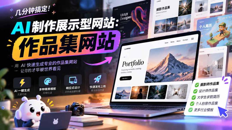 （21213期）几分钟搞定，AI制作展示型网站制作：作品集网站，用AI快速生成专业的作品集网站，接单变现！_生财有道创业项目网-生财有道